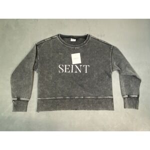 NWT Seint Crew Neck Sweater Women's Oversized Small Crop Boxy Slouchy Sweater